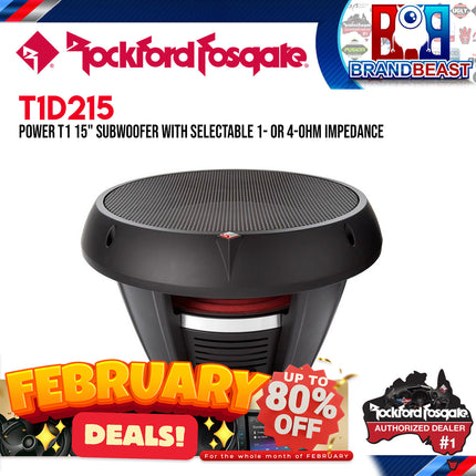 Rockford Fosgate T1D215 Power 15" T1 2-Ohm DVC Subwoofer