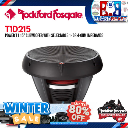 Rockford Fosgate T1D215 Power 15" T1 2-Ohm DVC Subwoofer