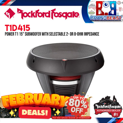 Rockford Fosgate T1D415 Power 15" T1 4-Ohm DVC Subwoofer