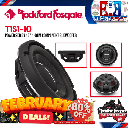 Rockford Fosgate T1S1-10 Power 10" T1 Slim Single 1-Ohm Subwoofer