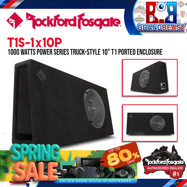 Rockford Fosgate T1S-1X10P Power Single 10" T1 Slim Vented Loaded Enclosure