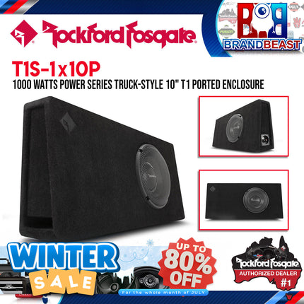 Rockford Fosgate T1S-1X10P Power Single 10" T1 Slim Vented Loaded Enclosure