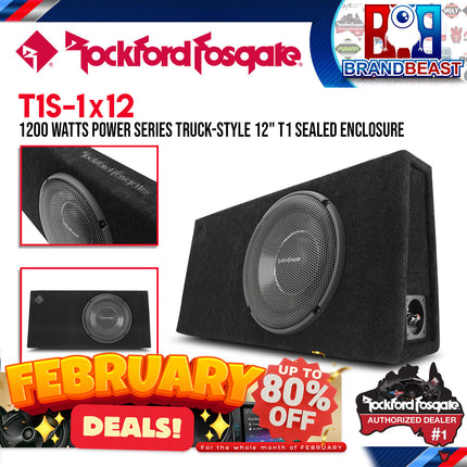 Rockford Fosgate T1S-1X12 Power Single 12‚Äù T1 Slim Sealed Loaded Enclosure