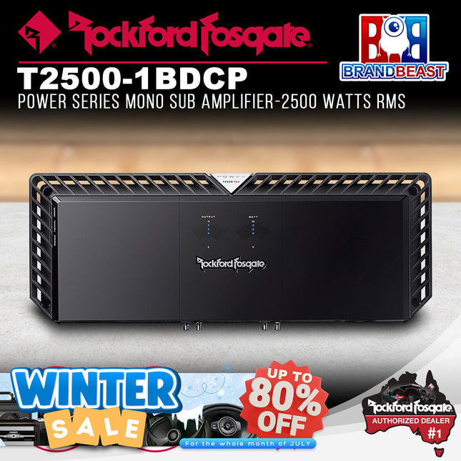 Rockford Fosgate T2500-1bdCP Power 2500 Watt Class-bd Constant Power Amplifier