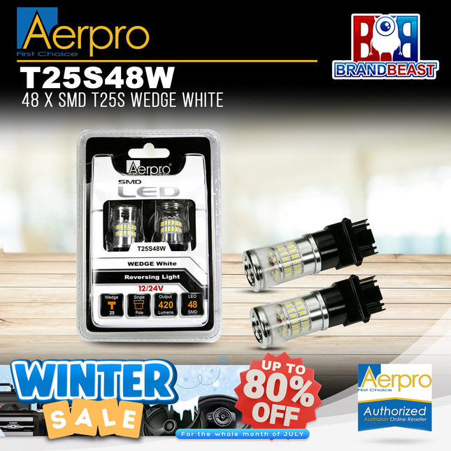 Aerpro T25S48W 48x T25S SMD Wedge - White