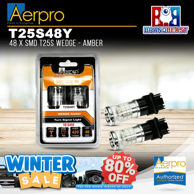 Aerpro T25S48Y 48x T25S SMD Wedge - Amber