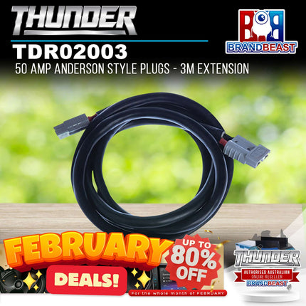 Thunder TDR02003 50 Amp Anderson Style Plugs - 3M Extension