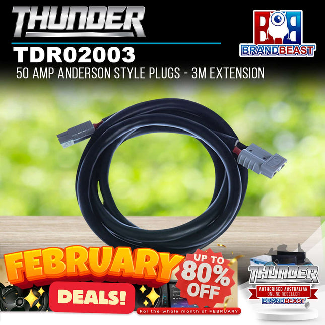 Thunder TDR02003 50 Amp Anderson Style Plugs - 3M Extension