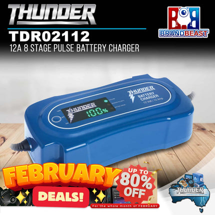 Thunder TDR02112 12A 8 Stage Pulse Battery Charger - 12V