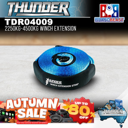 Thunder TDR04009 10M Winch Extension Strap With Reinforced Ends