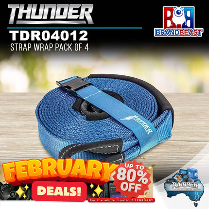 Thunder TDR04012 Recovery Strap Wrap - 4 Pack