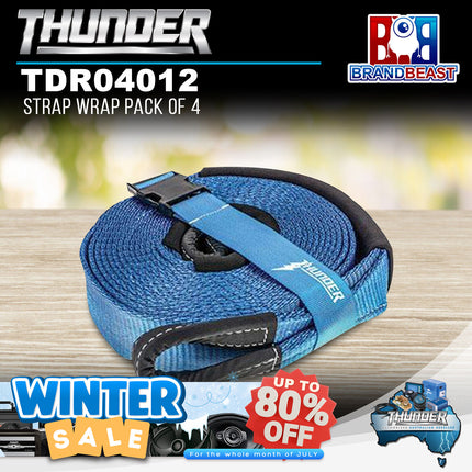 Thunder TDR04012 Recovery Strap Wrap - 4 Pack