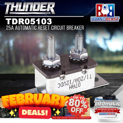 Thunder TDR05103 25A Automatic Reset Circuit Breaker