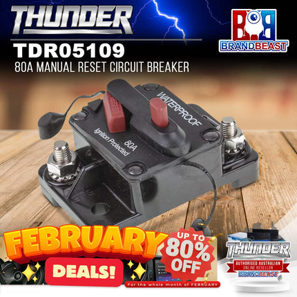 Thunder TDR05109 80A Manual Reset Circuit Breaker