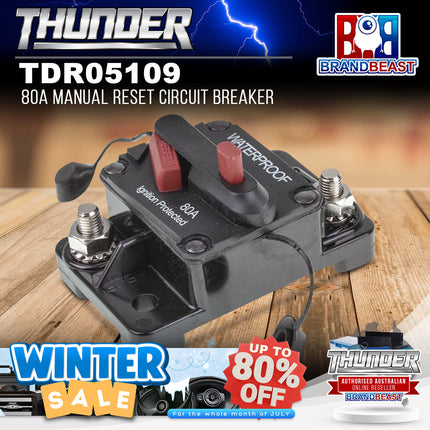 Thunder TDR05109 80A Manual Reset Circuit Breaker