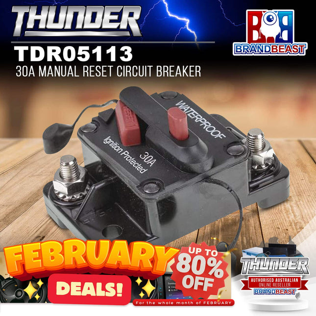 Thunder TDR05113 30A Manual Reset Circuit Breaker