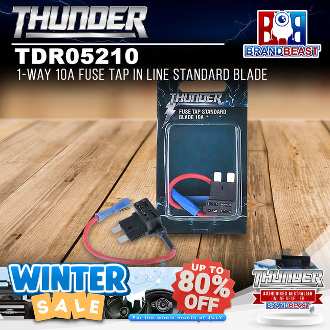 Thunder TDR05210 1-Way 10A Fuse Tap In-Line Standard Blade