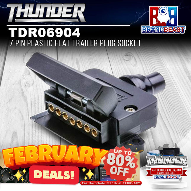 Thunder TDR06904 7 Pin Flat Plastic Trailer Socket