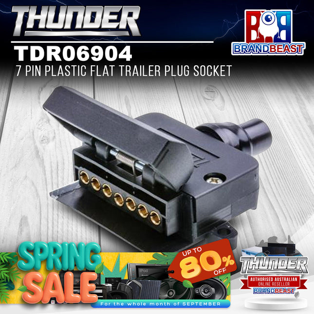 Thunder TDR06904 7 Pin Flat Plastic Trailer Socket