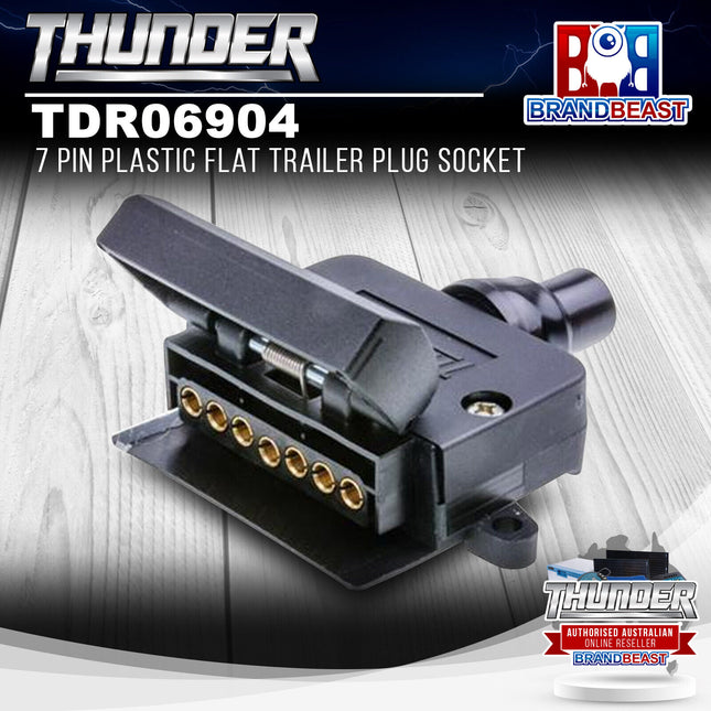 Thunder TDR06904 7 Pin Flat Plastic Trailer Socket
