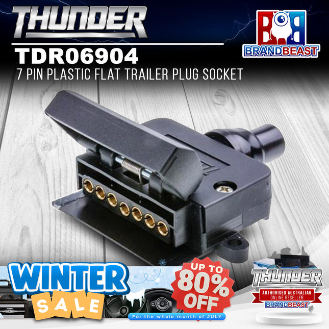 Thunder TDR06904 7 Pin Flat Plastic Trailer Socket