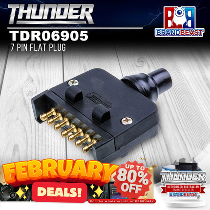 Thunder TDR06905 7 Pin Plastic Flat Trailer Plug