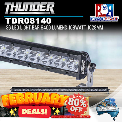 Thunder TDR08140 12/24V 36 LED 108W Spot Beam LED Driving Light Bar