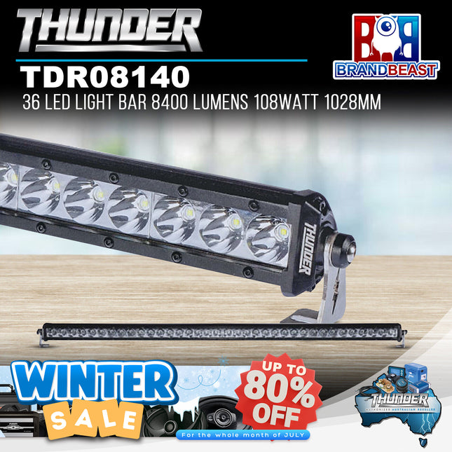 Thunder TDR08140 12/24V 36 LED 108W Spot Beam LED Driving Light Bar