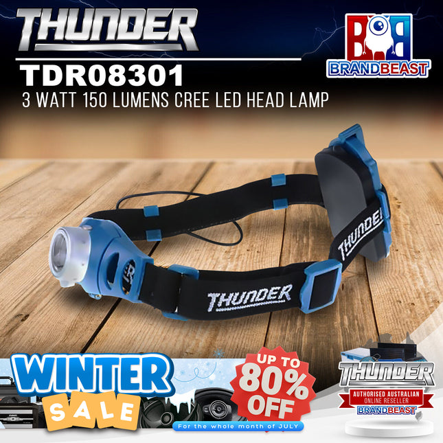 Thunder TDR08301 3W 150 Lumens Cree Round LED Head Lamp