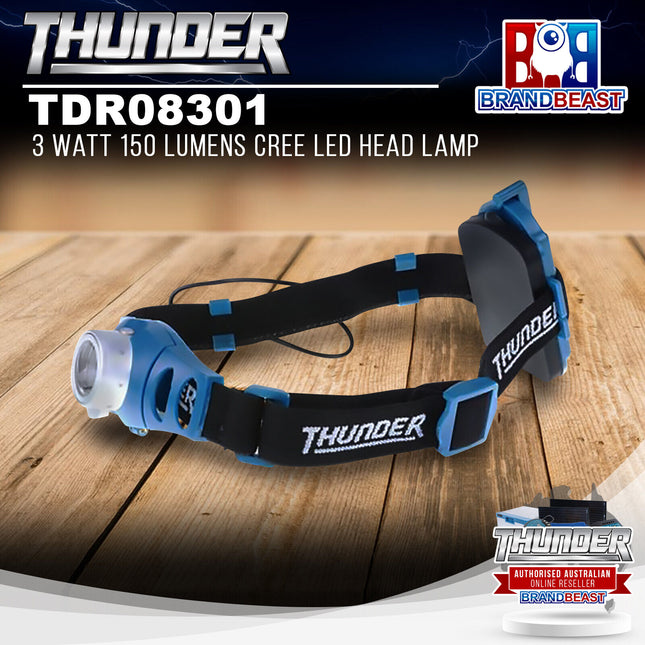 Thunder TDR08301 3W 150 Lumens Cree Round LED Head Lamp