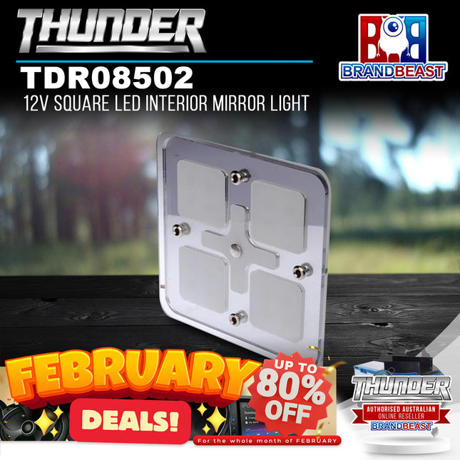 Thunder TDR08502 12V Square LED Interior Mirror Light