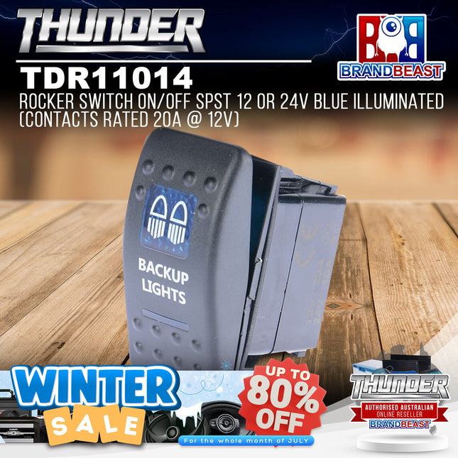 Thunder TDR11014 12/24V Rocker Switch - Backup Lights