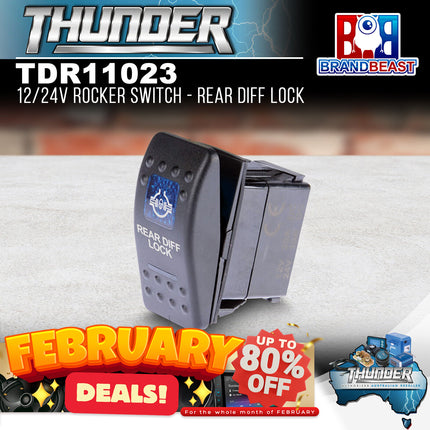 Thunder TDR11023 12/24V Rocker Switch - Rear Diff Lock