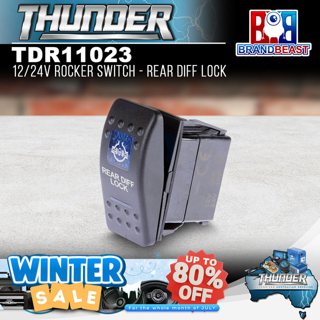 Thunder TDR11023 12/24V Rocker Switch - Rear Diff Lock