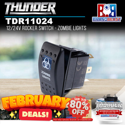 Thunder TDR11024 12/24V Rocker Switch - Zombie Lights