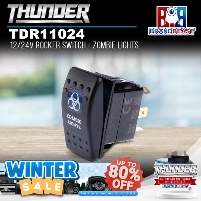 Thunder TDR11024 12/24V Rocker Switch - Zombie Lights