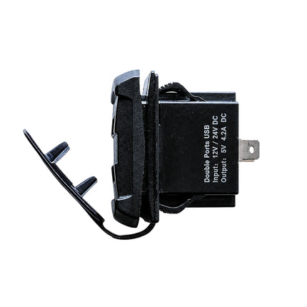 Thunder TDR11025 Dual USB Socket 2.1A Per USB - Panel Mount with Voltmeter