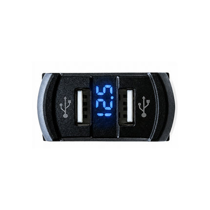 Thunder TDR11025 Dual USB Socket 2.1A Per USB - Panel Mount with Voltmeter