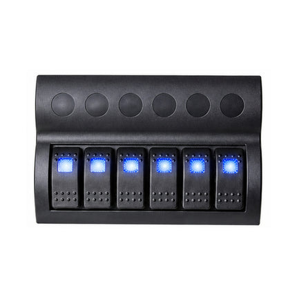 Thunder TDR11031 6 Rocker Switch Panel On/Off - SPST 12/24V Blue Illuminated