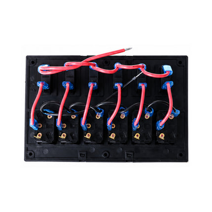 Thunder TDR11031 6 Rocker Switch Panel On/Off - SPST 12/24V Blue Illuminated