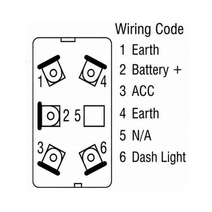 Thunder TDR11047 Rocker Switch Off Mom On SPST 12/24V Blue Illuminated