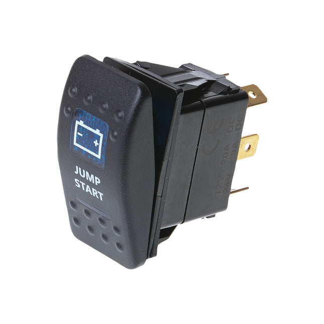 Thunder TDR11047 Rocker Switch Off Mom On SPST 12/24V Blue Illuminated