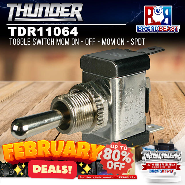 Thunder TDR11064 Toggle Switch Mom On - Off - Mom On - SPDT