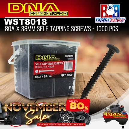 DNA WST8018 38mm 8 Gauge Self Tapper Screws - 1000 Pieces