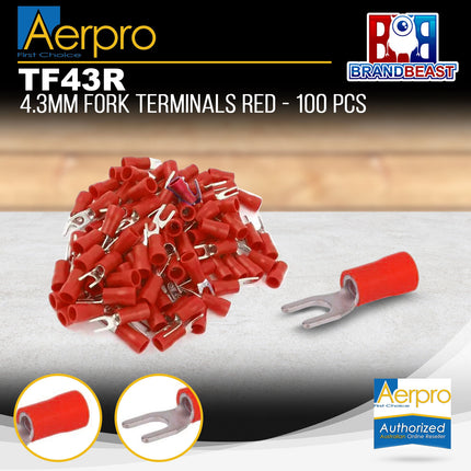 Aerpro TF43R 4.3mm Fork Terminals Red