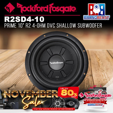 Rockford Fosgate R2SD4-10 Prime 10" R2 4-Ohm DVC Shallow Subwoofer