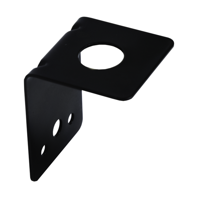 RFI TLM-5 Black Stainless Steel L Guard Bracket - Universal 16mm Hole Trunk Lip Mount Antenna Bracket with Professional Black Finish and Self-Drilling Hardware for Sedan, Hatchback, and Wagon UHF CB Installation