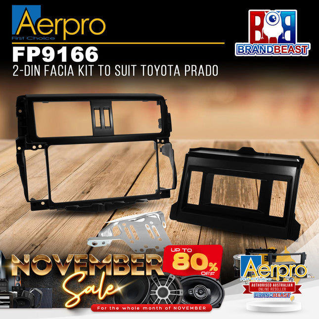 Aerpro FP9166 Double DIN Facia Kit Suit Toyota Prado 150 Series 2009 - 2013