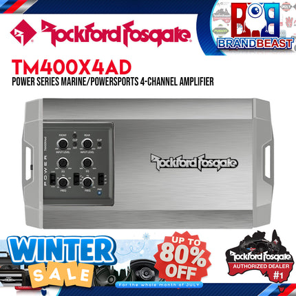 Rockford Fosgate TM400X4ad Power Marine 400 Watt Class-ad 4-Channel Amplifier
