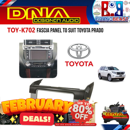 DNA TOY-K702 Double DIN Fascia Panel To Suit Toyota Prado